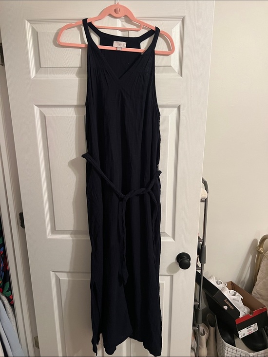 LOFT Dresses & Skirts - LOFT Navy Blue Maxi Dress with Waist Tie
